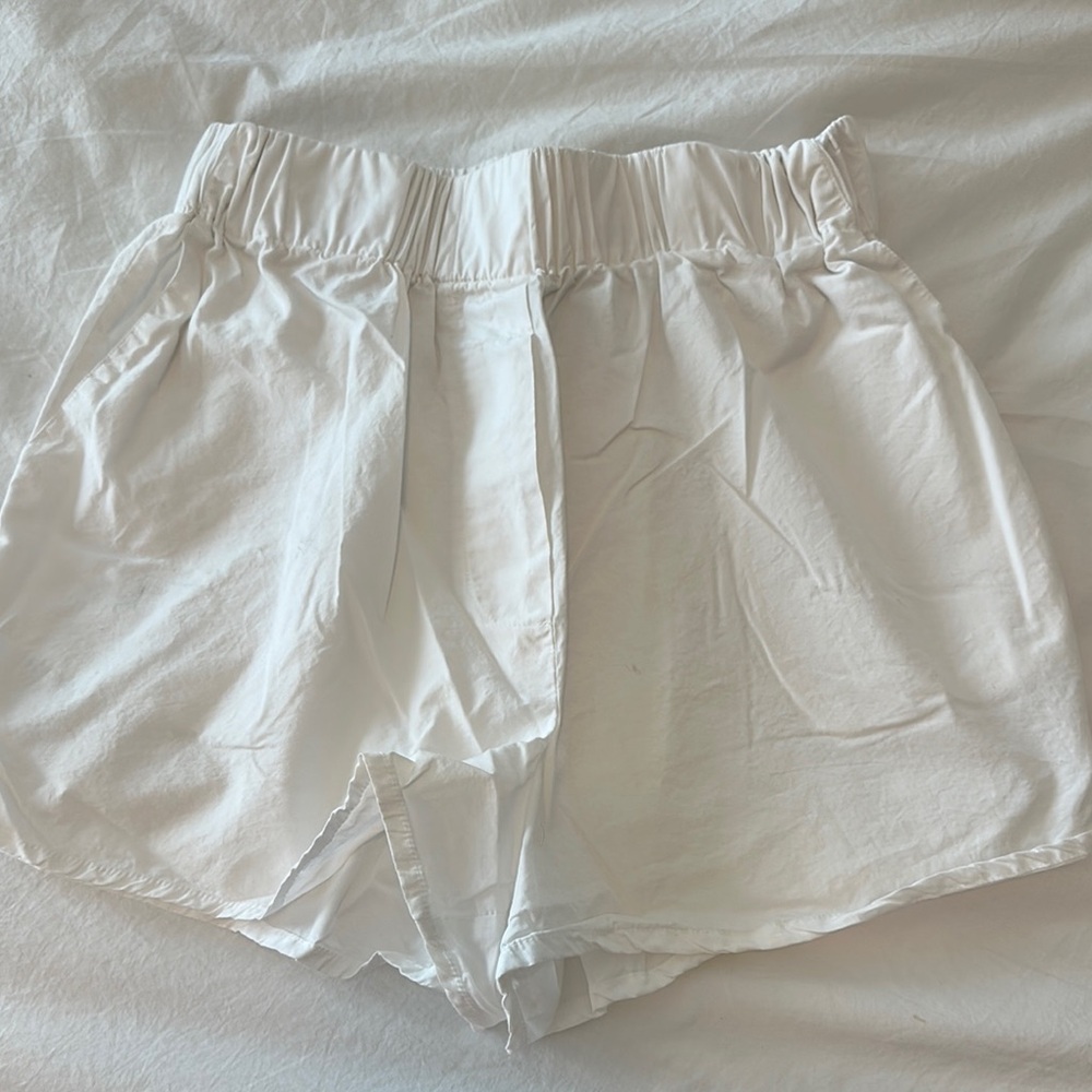 Daily Drills White Poplin Shorts